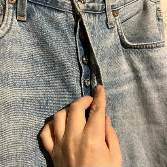 AGOLDE Jamie High Rise Classic Distressed Jeans Shakedown Light Blue Size 28 - Picture 3 of 11